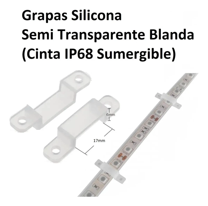 PACK DE 30 GRAPAS PARA CINTA LED SILICONA 17MM - 2