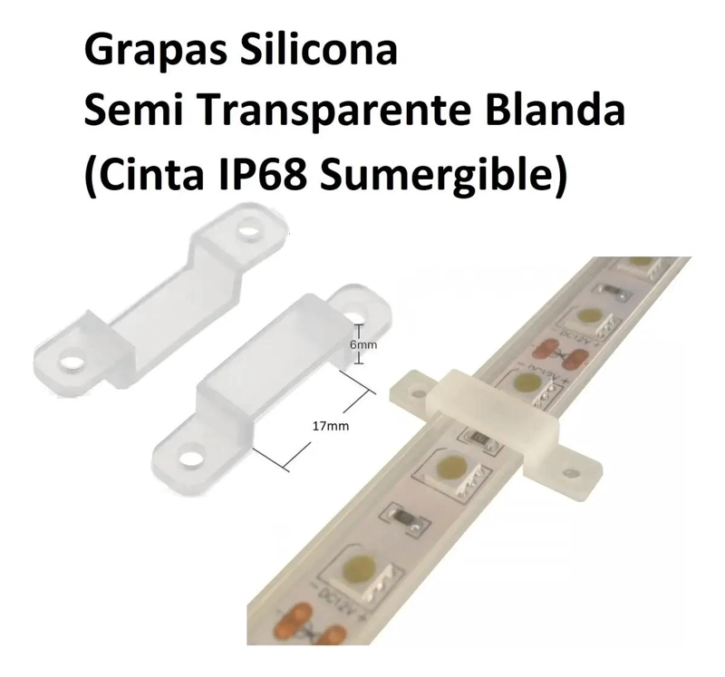 PACK DE 30 GRAPAS PARA CINTA LED SILICONA 17MM - 3