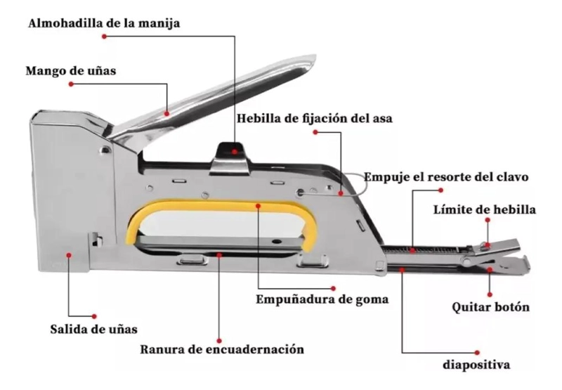 PISTOLA DE GRAPAS Y CLAVOS 4800 PARA DECORACION - 4