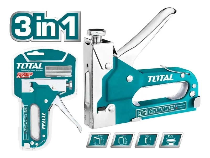 ENGRAMPADORA MANUAL DE ACERO TURQUESA 3 EN 1 - 1