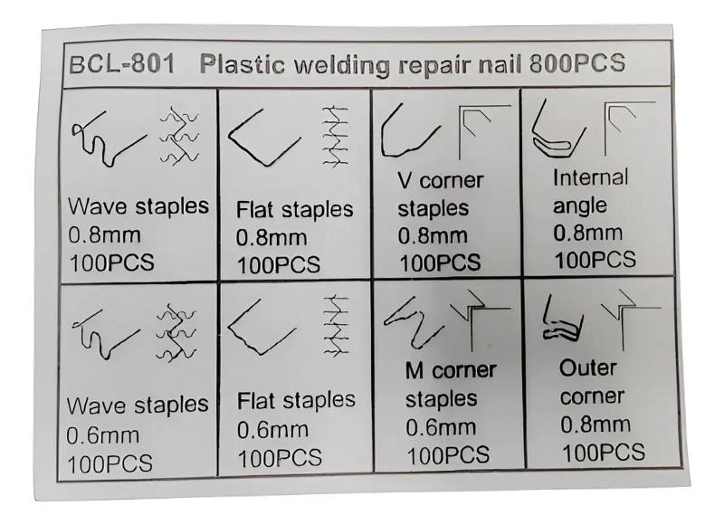KIT DE GRAPAS PARA REPARACION DE PARACHOQUES - 1