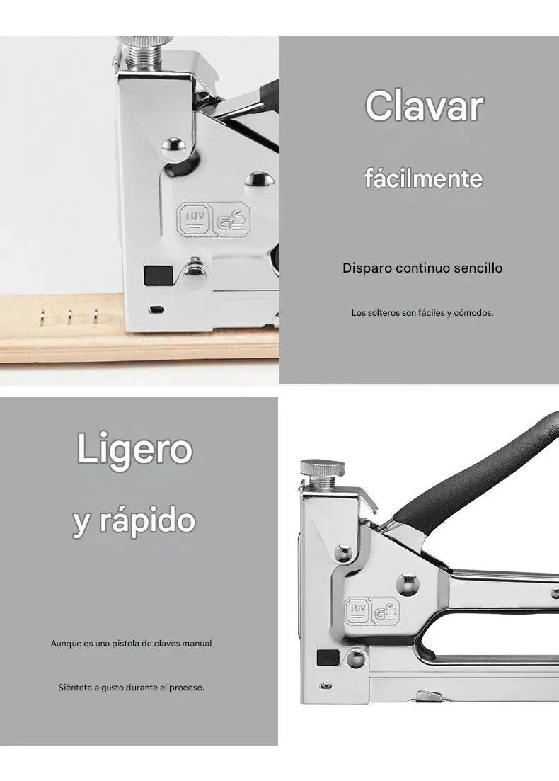 PISTOLA DE CLAVOS MANUAL CON MANGO ERGONOMICO - 5