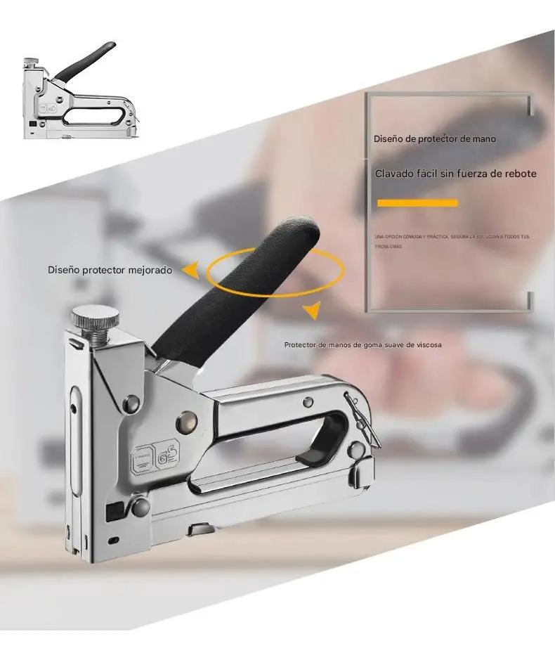 PISTOLA DE CLAVOS MANUAL CON MANGO ERGONOMICO - 7