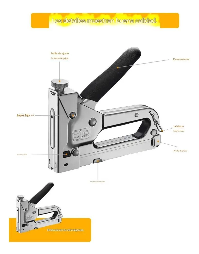 PISTOLA DE CLAVOS MANUAL CON MANGO ERGONOMICO - 8