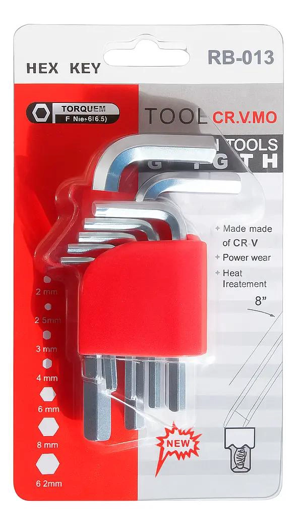 SET DE 9 LLAVES ALLEN DE ACERO 1.5 A 10MM - 2