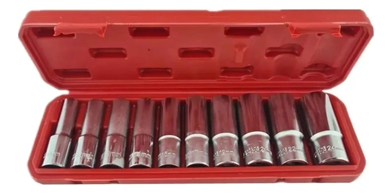 KIT 10 DADOS LARGOS POLIGONALES TORX DE ACERO CRV - 2
