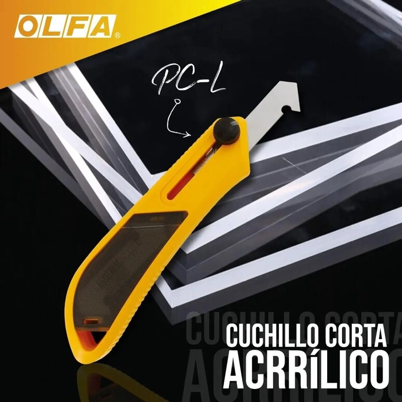CUCHILLO GRANDE PARA CORTAR ACRILICO CON SEGURO MANUAL - 4
