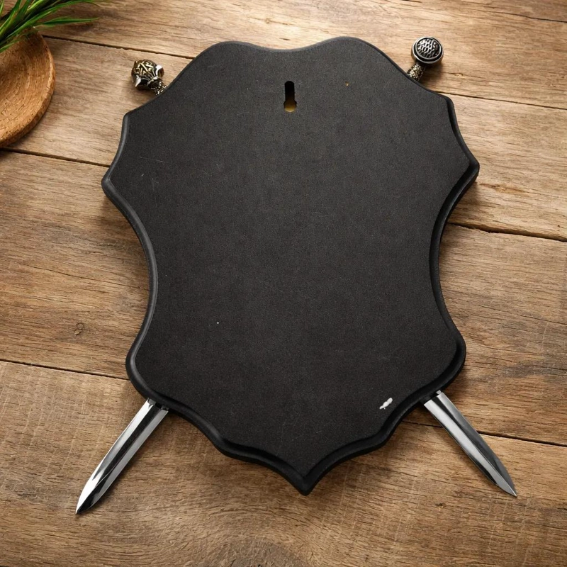 HACHA DE MADERA CON BASE PARA PARED ESTILO MEDIEVAL - 2