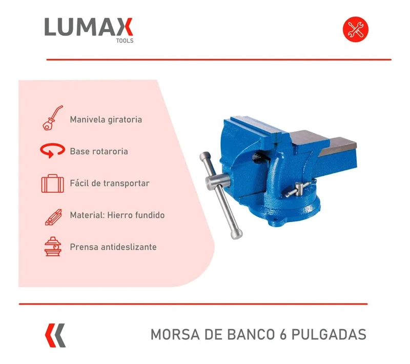 PRENSA TORNILLO DE BANCO 6 PULGADAS AZUL - 2