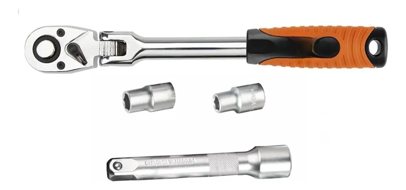 SET DE DADOS CON CHICHARRA Y EXTENSION 3/8 4 PIEZAS - 1