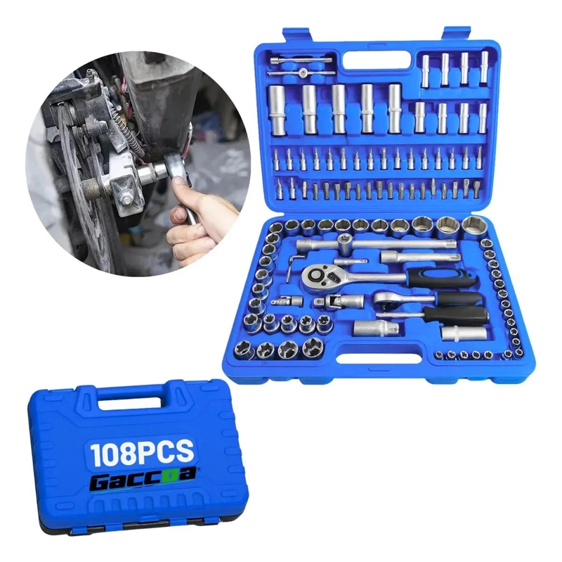 SET DE HERRAMIENTAS MECANICAS 108 PIEZAS ACERO CARBONO - 1