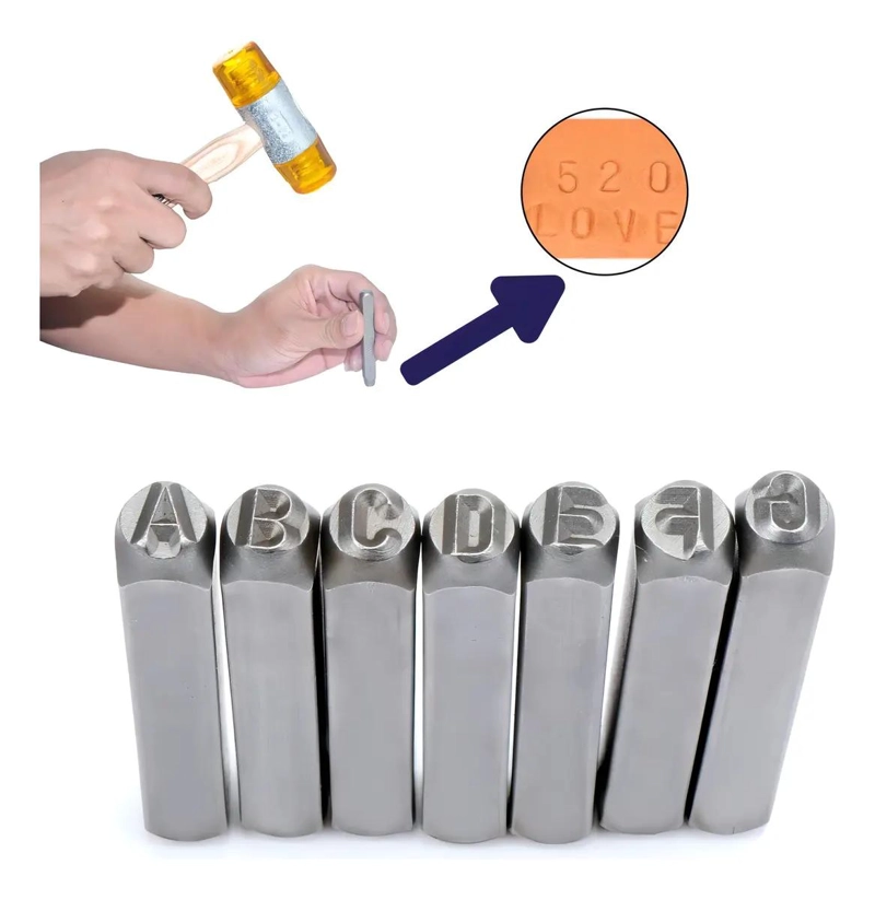 JUEGO DE NUMEROS Y LETRAS PARA MARTILLO 8 MM 36 PIEZAS - 5