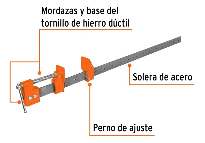 PRENSA TIPO SARGENTO 90 CM PARA SUJECION FIRME - 3