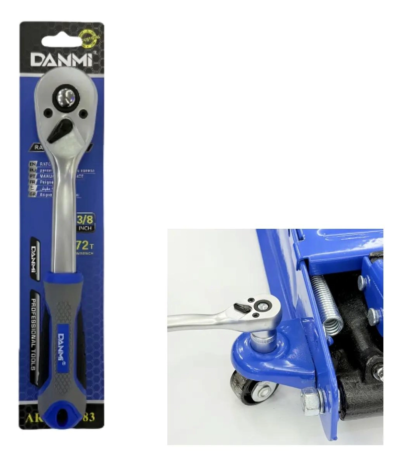 LLAVE CHICHARRA CUADRANTE 3/8 PULGADAS GRIS AZUL - 1