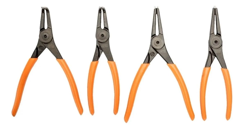 JUEGO 4 PINZAS SEEGER INTERIOR Y EXTERIOR 180MM - 1