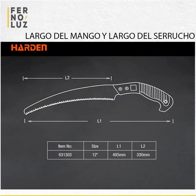 SERRUCHO DE PODA LARGO 330 MM CON MANGO ERGONOMICO - 8