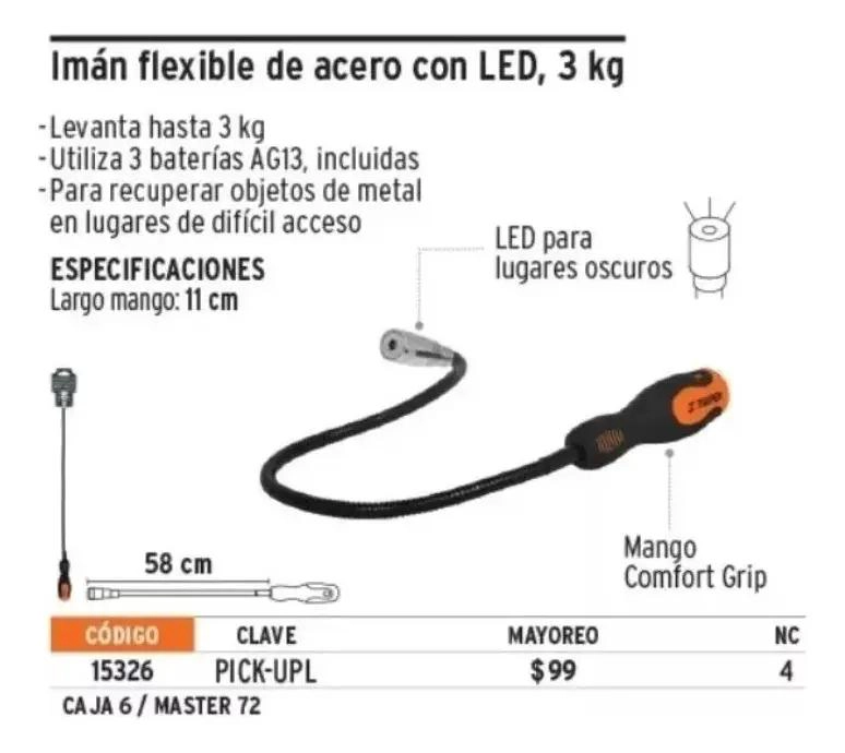 IMAN FLEXIBLE DE ACERO CON LUZ LED - 6
