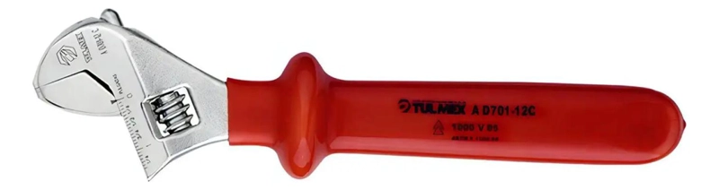 LLAVE AJUSTABLE AISLADA DE 12 PULGADAS CROMADA - 1