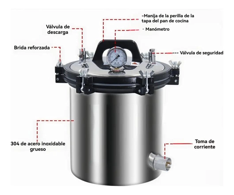 ESTERILIZADOR AUTOCLAVE 12 LITROS ACERO INOXIDABLE - 3