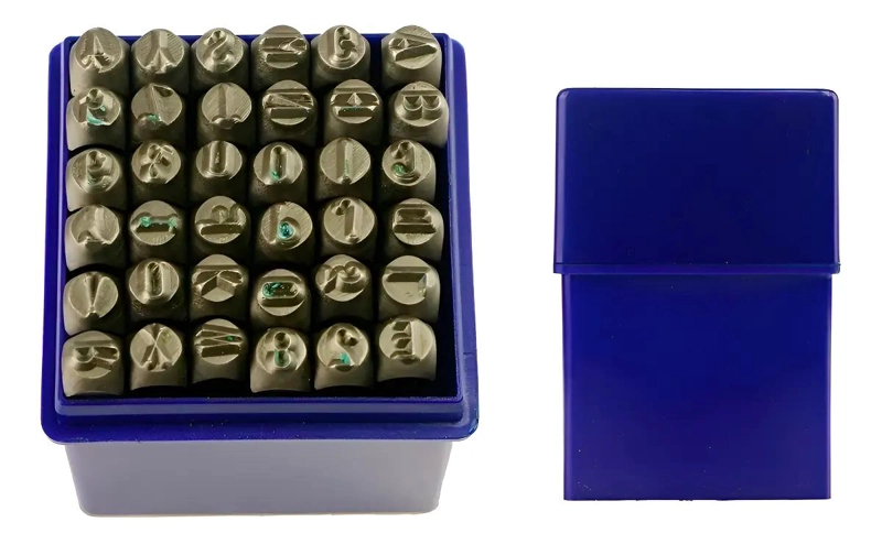 NUMEROS Y LETRAS DE GOLPE 8MM 36 PIEZAS PARA METALES - 1