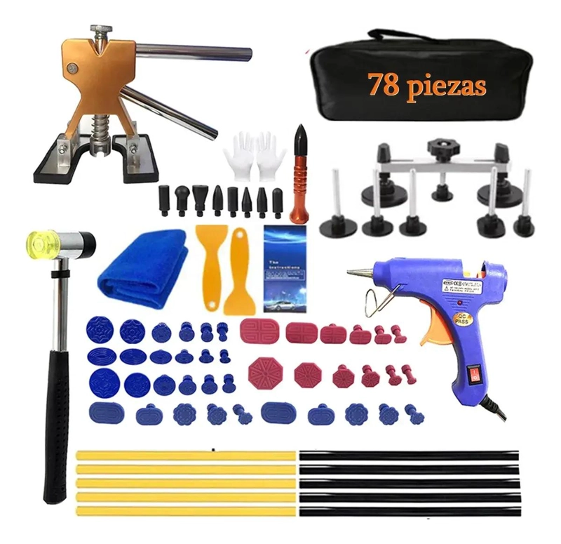 KIT DE VENTOSAS PARA REPARAR ABOLLADURAS DE AUTO 77 PIEZ - 1