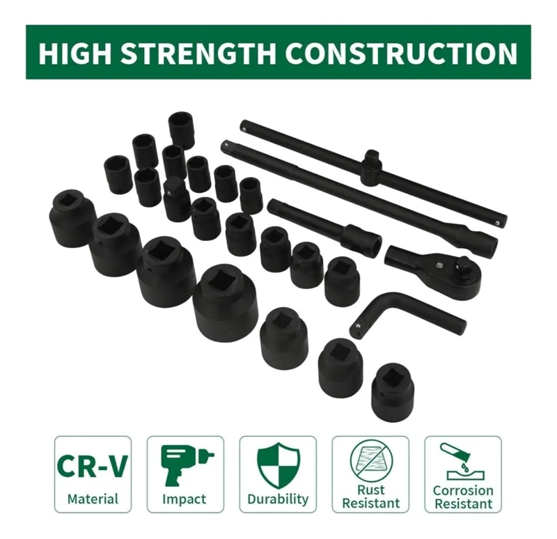 SET PROFESIONAL DE DADOS DE IMPACTO 1'' Y 3/4'' 26 PIEZAS - 5