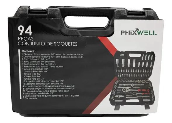 JUEGO DE DADOS 1/2 Y 1/4 CON 94 PIEZAS PARA MECANICO - 4