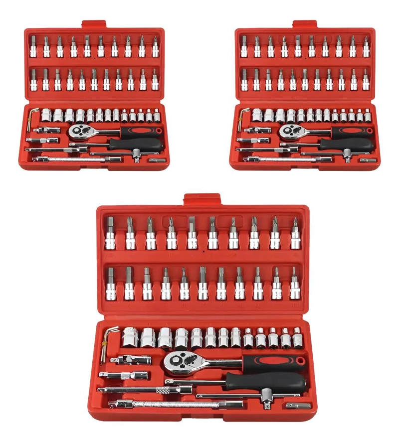 KIT DE HERRAMIENTAS COMBINADAS 46 PIEZAS - 1