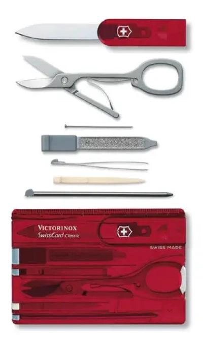 TARJETA SWISSCARD VICTORINOX COLOR ROJO TRANSLUCIDO - 2