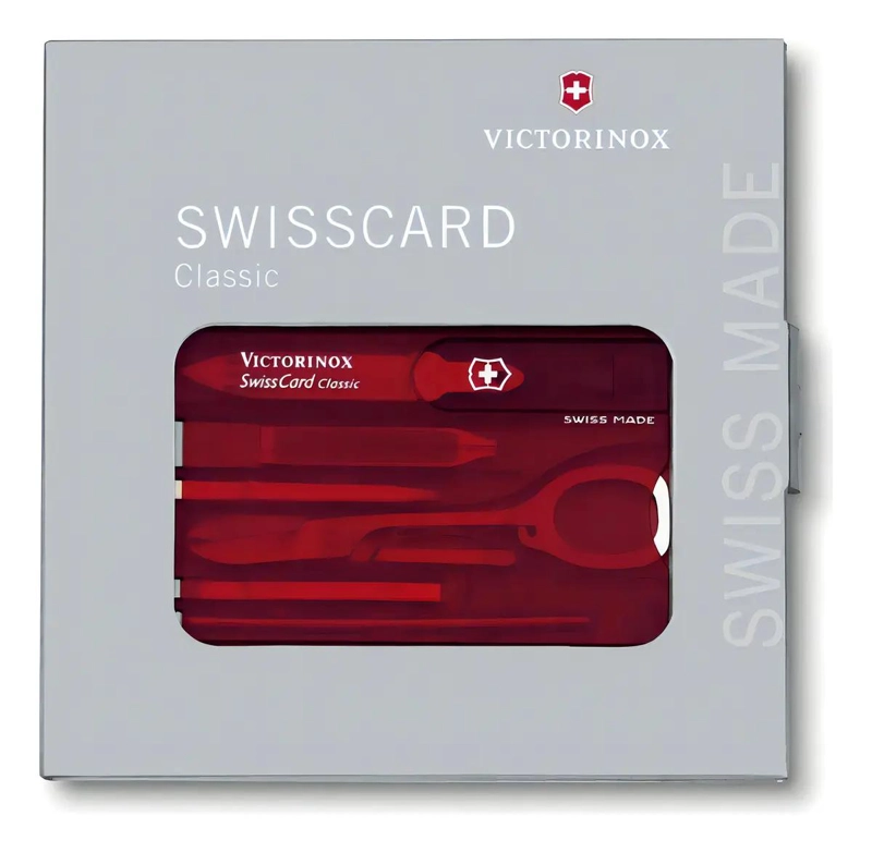 TARJETA SWISSCARD VICTORINOX COLOR ROJO TRANSLUCIDO - 3