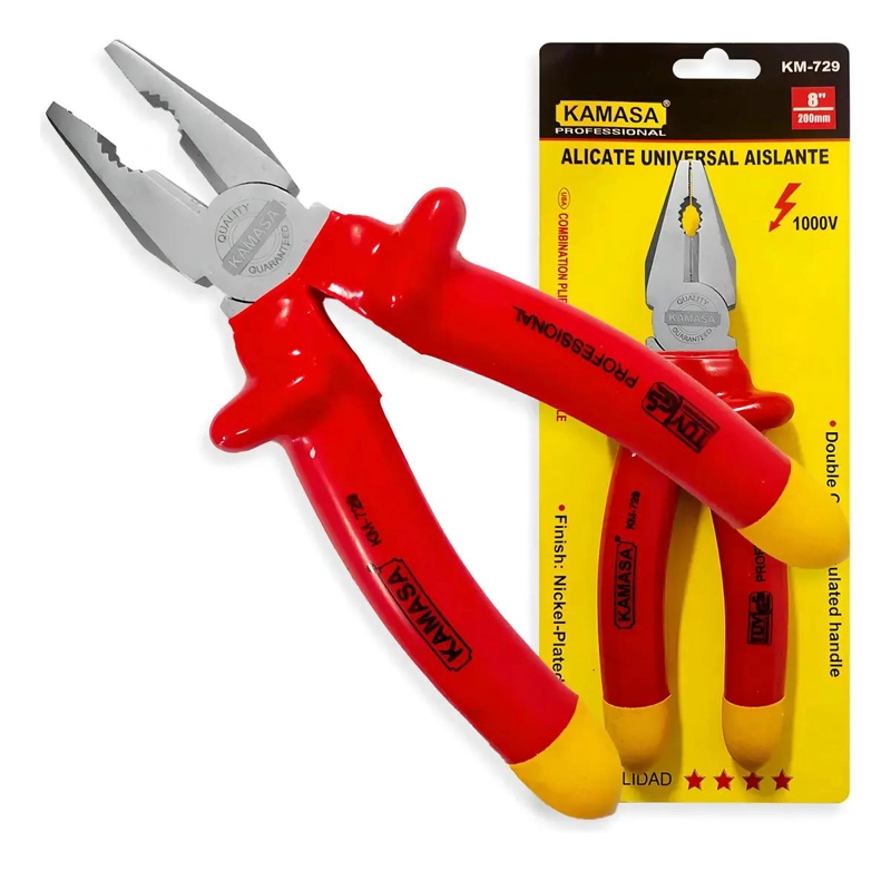 ALICATE UNIVERSAL PARA ELECTRICISTA 8' AISLADO 1000V - 1