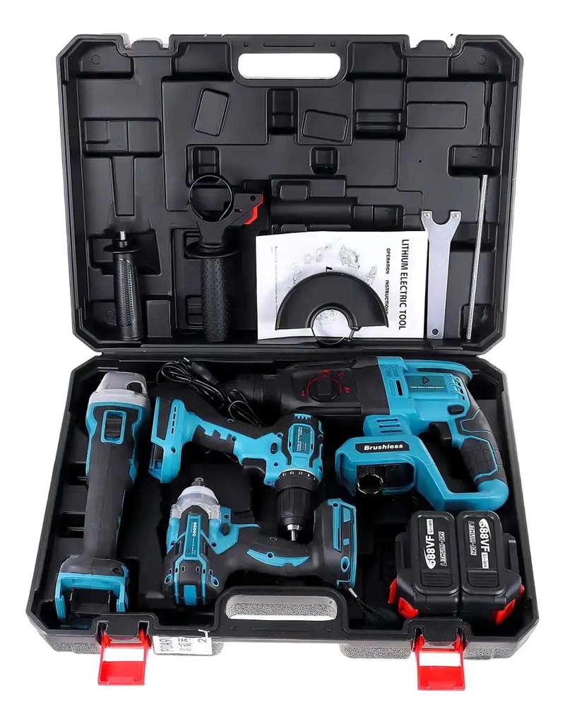 KIT INALAMBRICO DE HERRAMIENTAS ELE CTRICAS 4 PIEZAS - 1