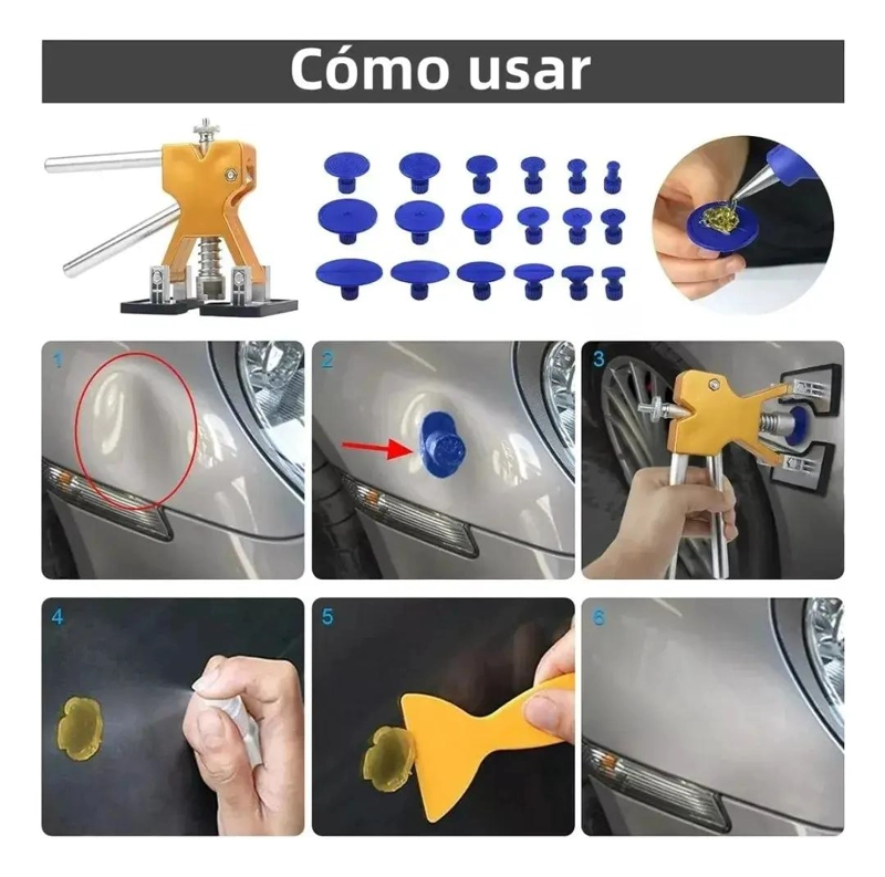 KIT DE VENTOSAS PARA REPARAR ABOLLADURAS EN AUTO - 5