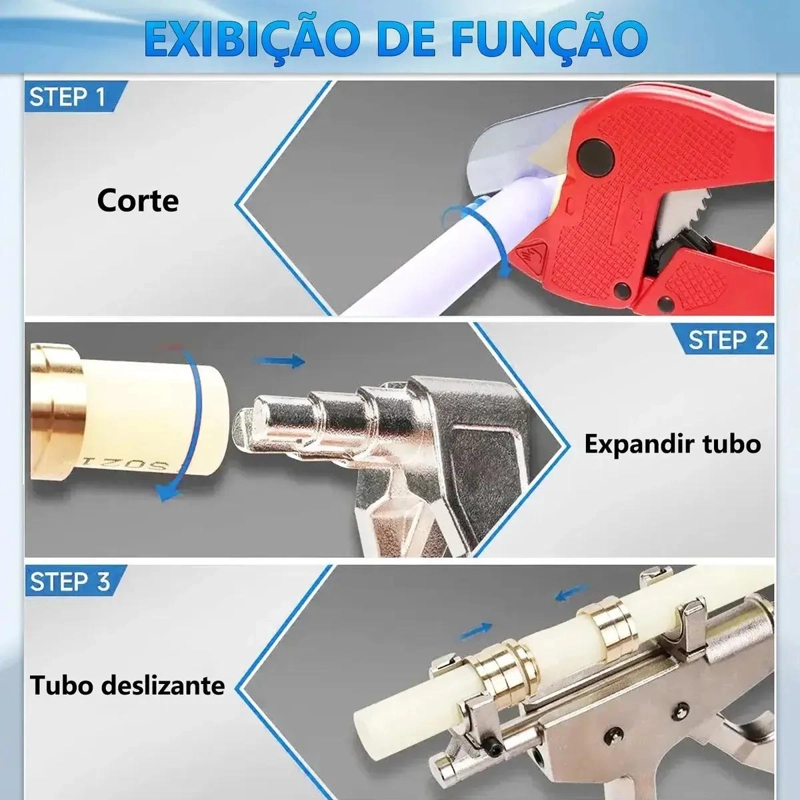 KIT PRENSA PARA PEX 16 A 25 MM CON TIJERA Y ABOCARDADOR - 5