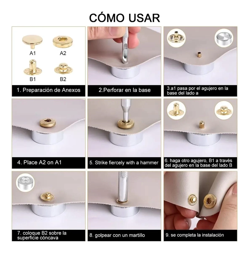 REMACHADORA DE PINZA PARA BOTONES DE PRESION Y BROCHES - 3