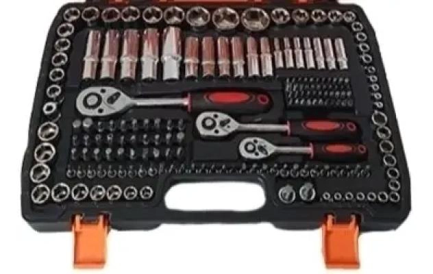 SET DE DADOS 216 PIEZAS CON LLAVES 1/2, 1/4 Y 3/8 - 3