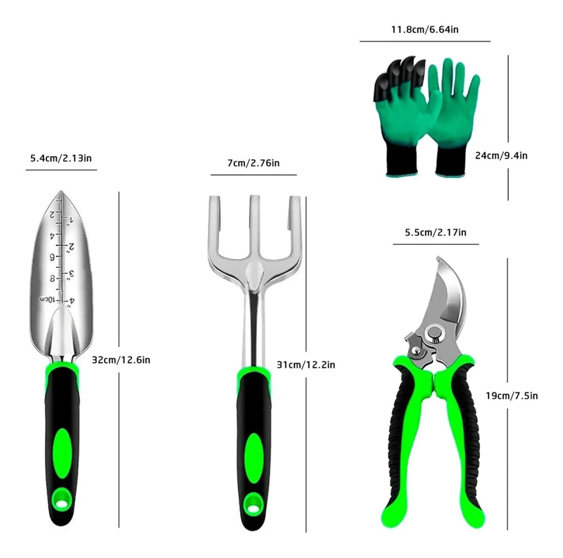 SET DE 4 HERRAMIENTAS PARA JARDINERIA Y HUERTO - 5