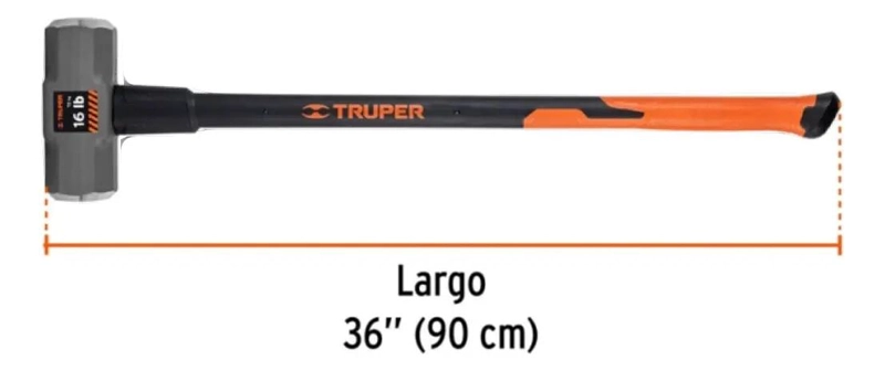 COMBO MARTILLO 16 LBS MANGO FIBRA DE VIDRIO - 2