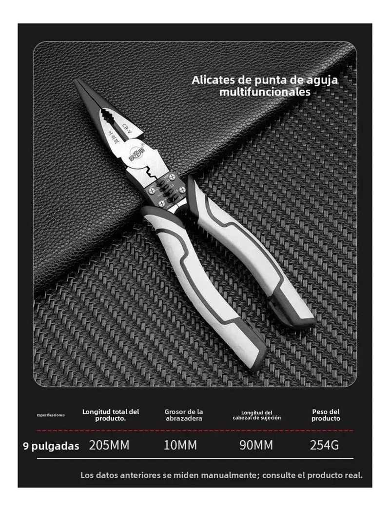 ALICATE MULTIFUNCIONAL PELACABLES 9 PULGADAS - 2