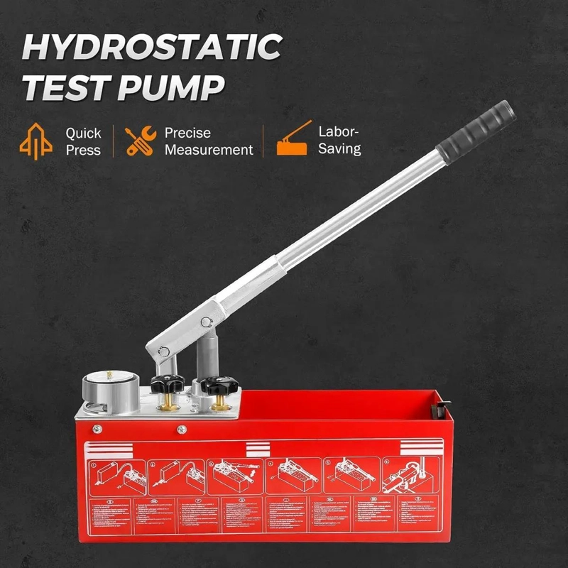 BOMBA MANUAL PARA PRUEBA DE PRESION HIDRAULICA 0-60 BAR - 3