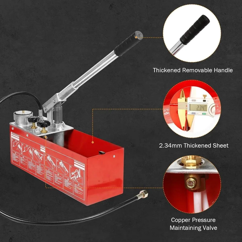 BOMBA MANUAL PARA PRUEBA DE PRESION HIDRAULICA 0-60 BAR - 5