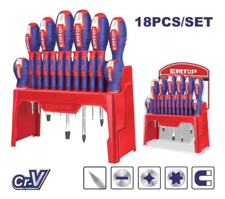 SET DE 18 DESTORNILLADORES VARIADOS PARA USO GENERAL - 1