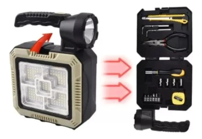 LINTERNA SOLAR LED RECARGABLE CON KIT DE HERRAMIENTAS - 2
