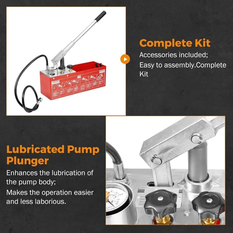 BOMBA MANUAL PARA PRUEBA DE PRESION HIDRAULICA 0-60 BAR - 3