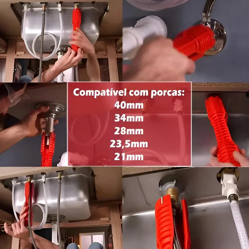 LLAVE PARA APRETAR TUBO DE FREGADERO COLOR ROJO - 3