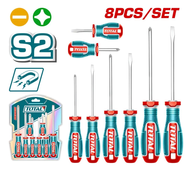 KIT 8 DESTORNILLADORES IMANTADOS PHILLIPS Y PLANO - 4