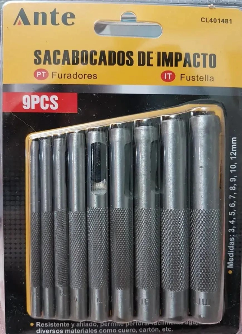 SET DE SACABOCADOS DE IMPACTO 9 PIEZAS - 2
