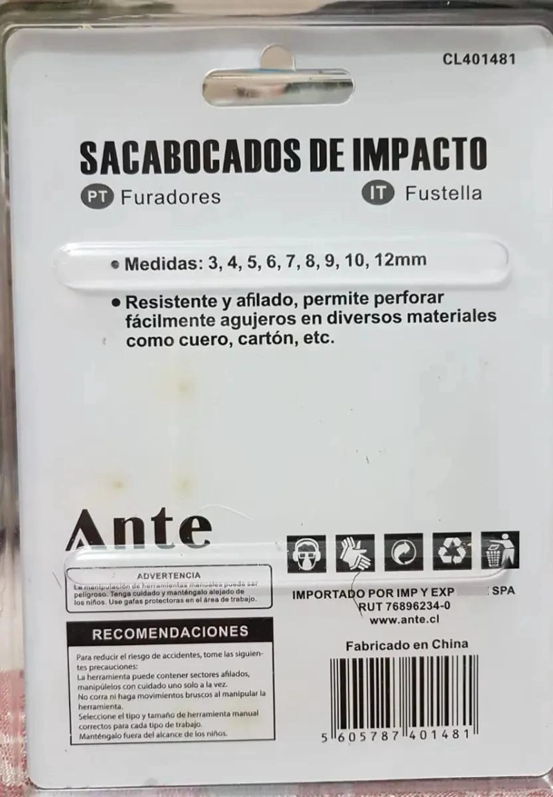 SET DE SACABOCADOS DE IMPACTO 9 PIEZAS - 3