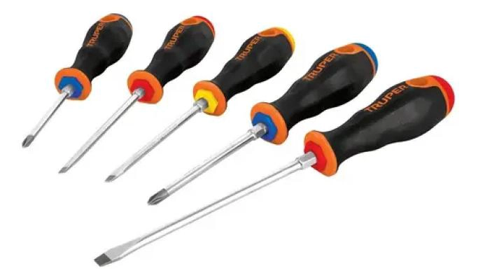 JUEGO DE 5 DESARMADORES CON MANGO COMFORT GRIP - 1