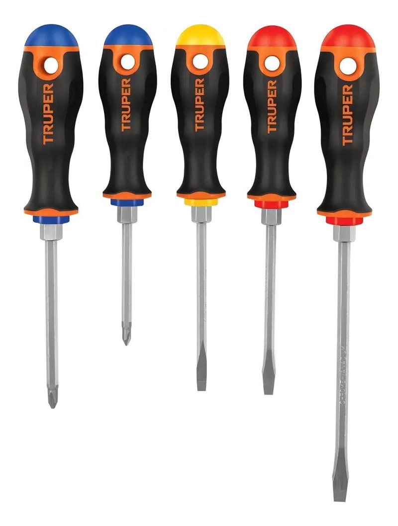 JUEGO DE 5 DESARMADORES CON MANGO COMFORT GRIP - 2
